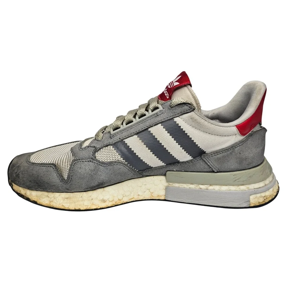 Adidas ZX‎ 500 RM Men Size 11 Gray Grey Red Running Shoes Sneakers B42217